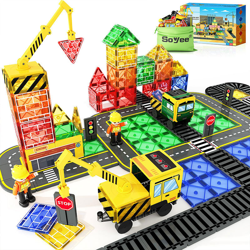 Magnetic-Construction-Set-with-2-Cranes-Boys
